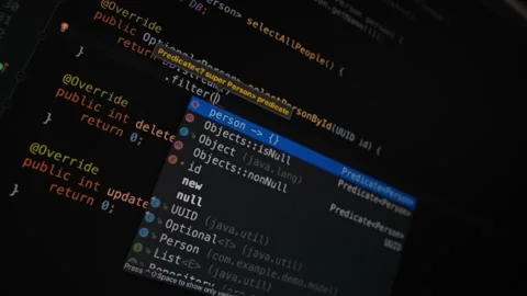 Programming and creation of programs, the programmer is working Stock Footage 142318744