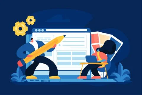 Programming and graphic design vector illustration Stock Illustration