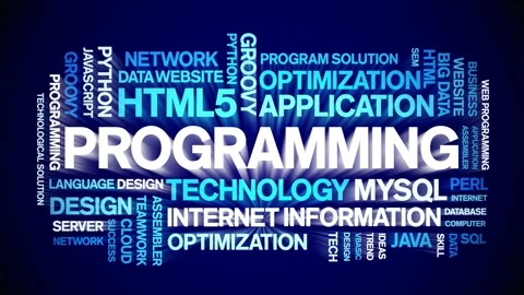 Programming animated word cloud,animatio... | Stock Video | Pond5