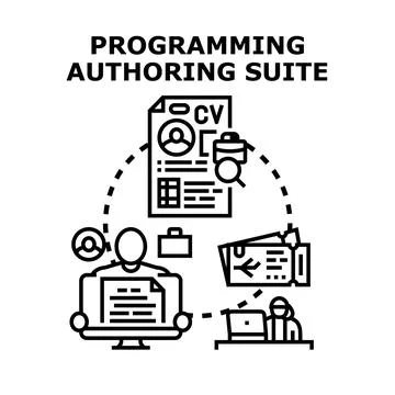 Programming authoring suite composing online digital content Stockillustratie