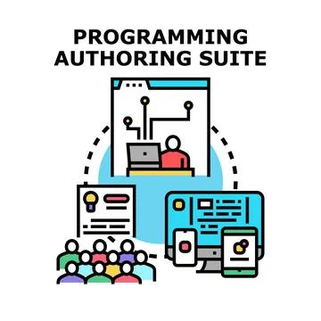 Programming authoring suite developing digital products 스톡 일러스트