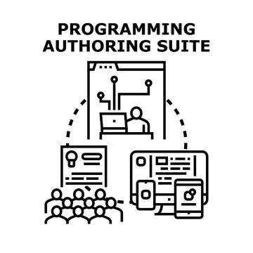 Programming authoring suite developing digital products Stock-Illustration
