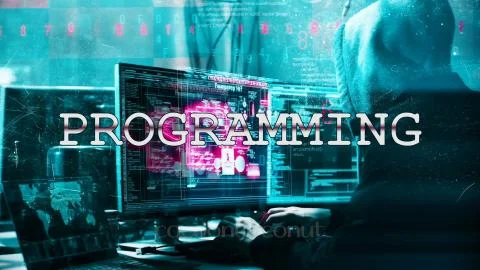 Programming background. Hacker is working. Hacking concept Stockillustratie