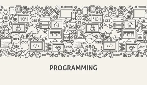 Programming Banner Concept Stock Illustration