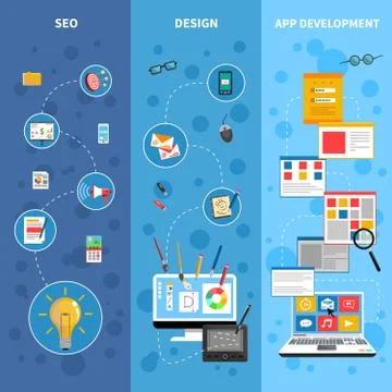 Programming Banners Set Stock-Illustration