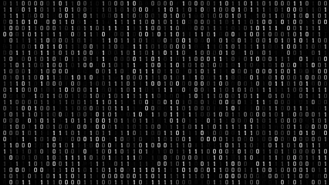 Programming beauty of encoded and encrypted binary code. Binary data and cloud Stock Footage 252814230