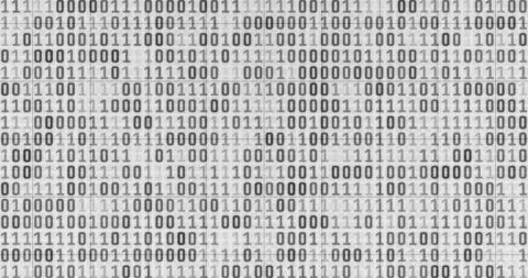 Programming, binary code and pattern for digital cyberspace on white background Stock Footage 284307120