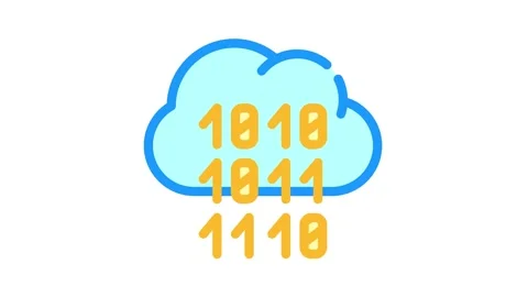 Programming binary code cloud storage color icon animation 動画素材 156651651