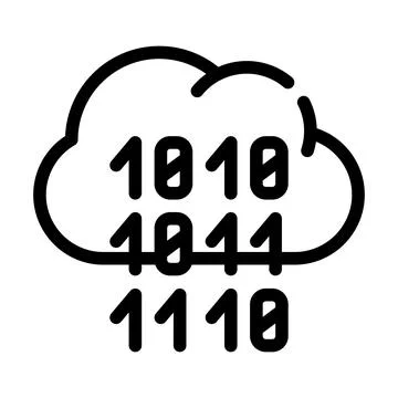 Programming binary code cloud storage line icon vector illustration 스톡 일러스트