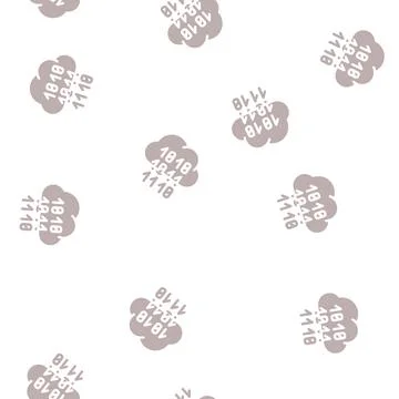 Programming binary code cloud storage glyph vector seamless pattern Stock Illustration