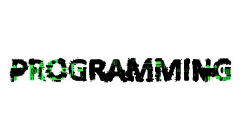 Programming black - green cybernetical digital text Stock Illustration
