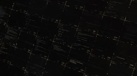 Programming blocks of code with glitch effect on black background, seamless loop Stock Illustration