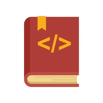 Programming book icon flat vector. Online education イラスト素材