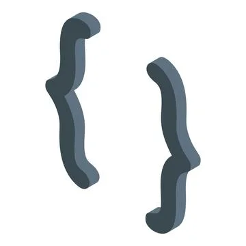 Programming brackets creating code block in software development Stock Illustration