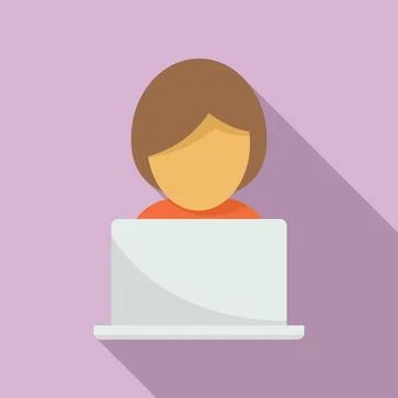 Programming for children icon flat . School young kid イラスト素材