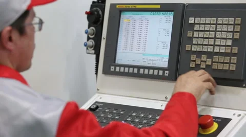 Programming of CNC machine Stock Footage 62898972