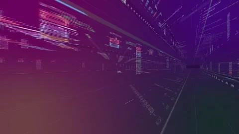 Programming code in 3d animation, virtual hacking world Stock Footage 310283178