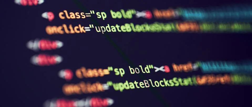 Programming code abstract background of software developer. Stock Photos