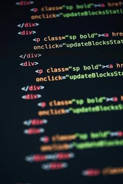 Programming code abstract background of software developer. Stock Photos