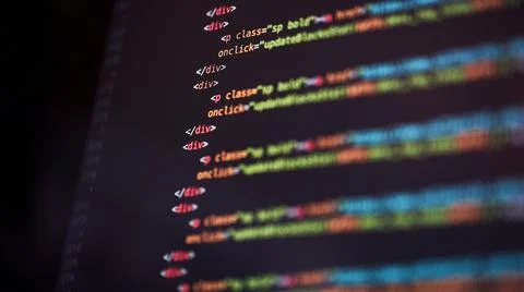 Programming code abstract background of software developer. Stock Photos