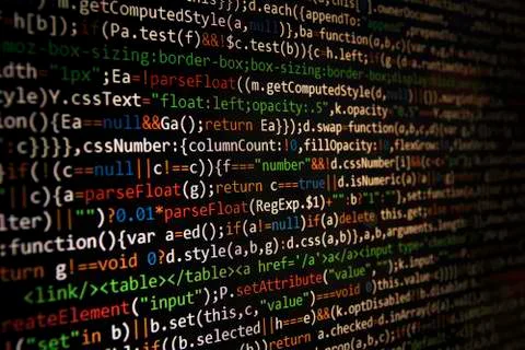 Programming code abstract screen of software developer. Computer code develop Stockfoto's