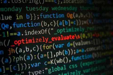 Programming code abstract screen of software developer. Computer code develop 스톡 사진