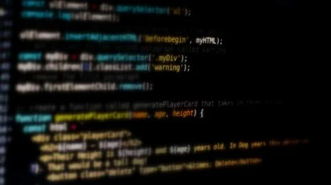 Programming code abstract technology background written by myself.Defocused . Stock Illustration