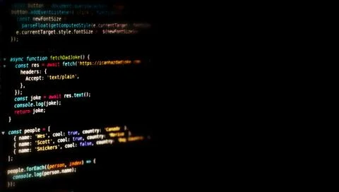 Programming code abstract technology background of software. Stock Photos