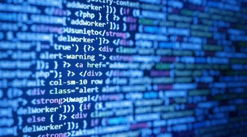 Programming code abstract technology background of software developer Stock Photos