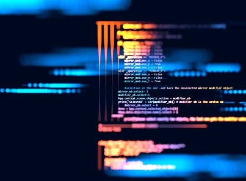 Programming code abstract technology background of software developer and  .. Foto stock