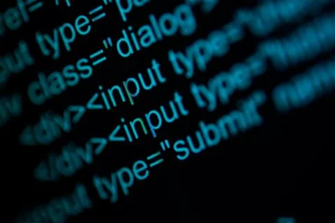 Programming code abstract technology background of software developer. Foto stock