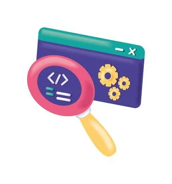 Programming code analytics Stockillustratie