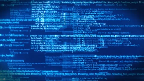 Programming code and cybersecurity information Stock Footage 307156179