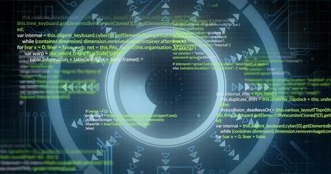 Programming code and data processing image over circular digital interface Foto stock
