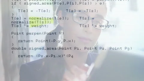 Programming code animation over business professional writing on transparent Stock Footage 305062847
