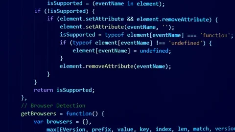 Programming code is appearing on the display Stock Footage 114737296