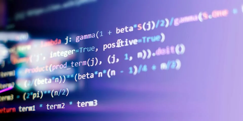 Programming code background . Software developer programming code. Stock Photos