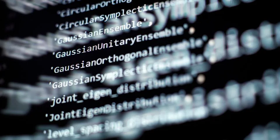 Programming code background . Software developer programming code. Stock Photos