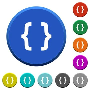 Programming code beveled buttons 스톡 일러스트