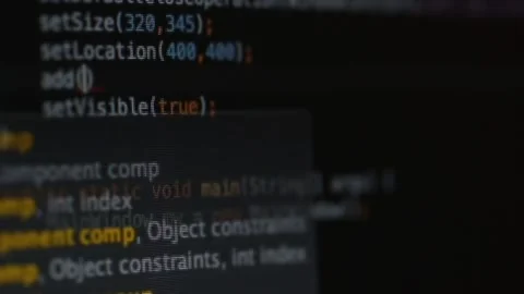 Programming code on black screen. A programmer writes a program. Video stock 137248620