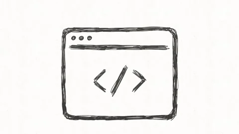 Programming Code Browser Hand Drawn Animation Stock Footage 341765740