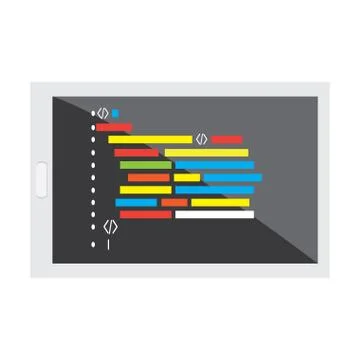 Programming code on a browser window Stockillustratie