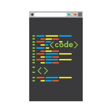 Programming code on a browser window Stock Illustration