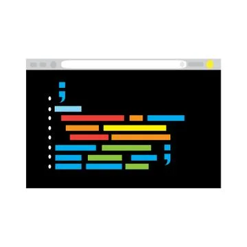 Programming code on a browser window Stock Illustration