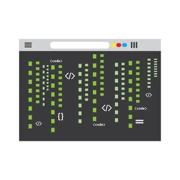 Programming code on a browser window Stock Illustration