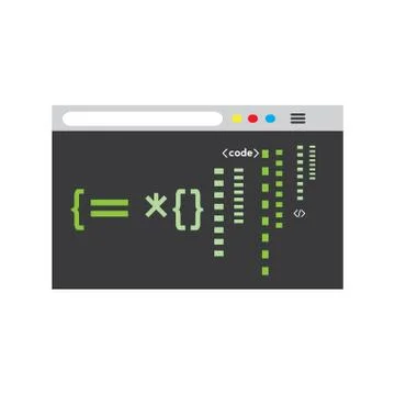Programming code on a browser window Stock Illustration