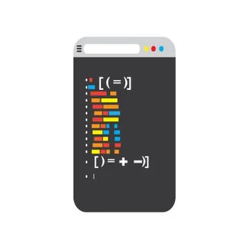 Programming code on a browser window Stock Illustration