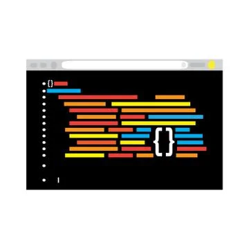 Programming code on a browser window Stock Illustration