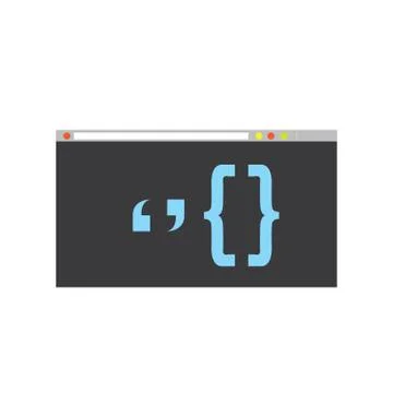 Programming code on a browser window Stock Illustration