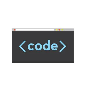 Programming code on a browser window Stock Illustration